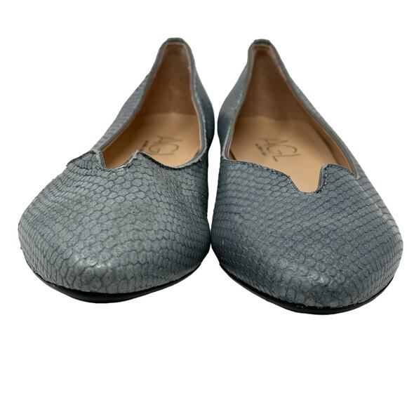 AGL Mimosa Snake Embossed Ballet Flat in Blue Grey - Picture 5 of 9